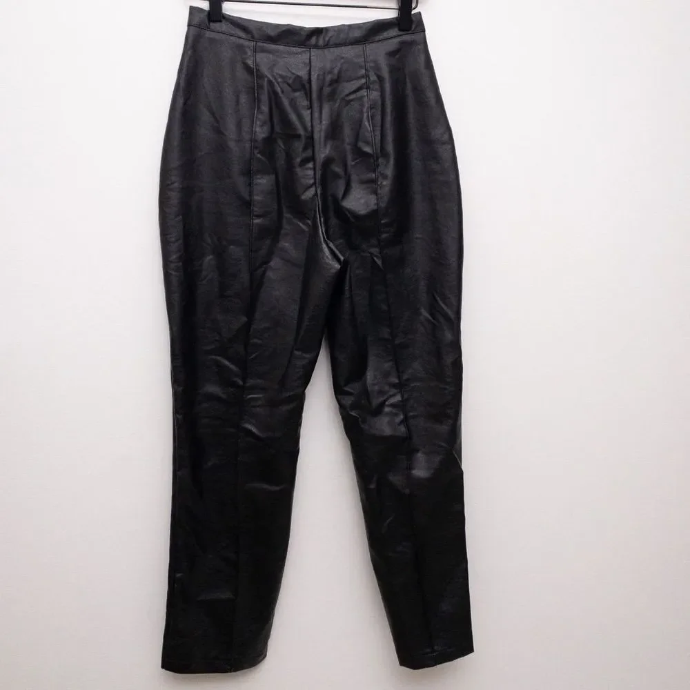Princess Polly Encore Pants Vegan Leather Black Size 4 - Picture 4 of 10